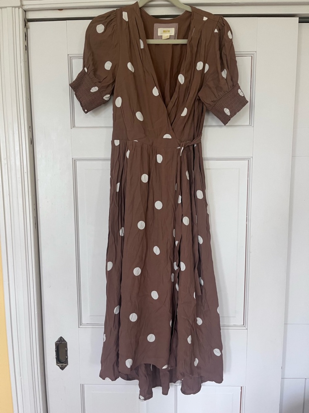 Anthropologie Bernice Cocoa Polka Dot Dress
